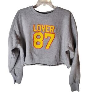 Scratch LOVER 87 Crop Gray Sweatshirt, Large